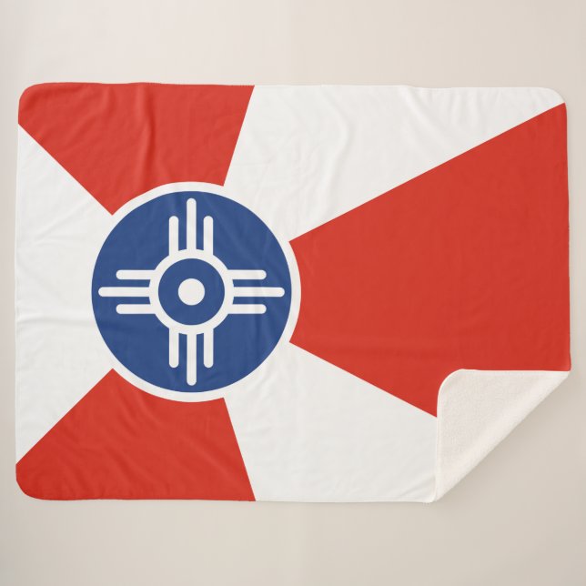 Manta Sherpa Bandera de Wichita (Kansas, Estados Unidos) (Anverso (horizontal))