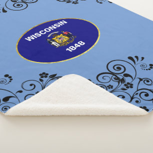Manta Sherpa Bandera de Wisconsin