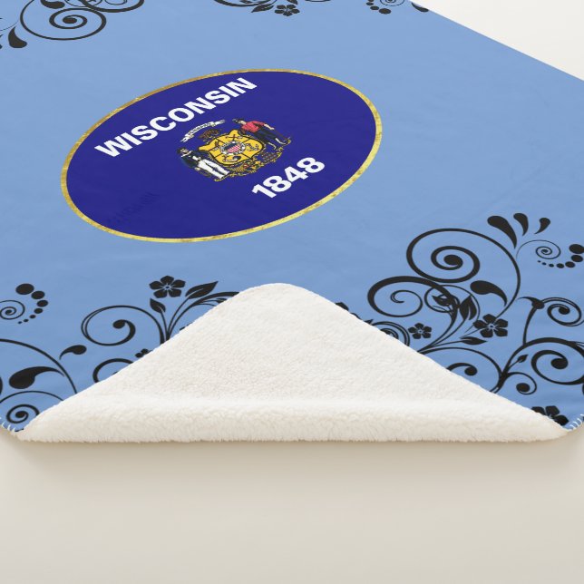 Manta Sherpa Bandera de Wisconsin (3/4)