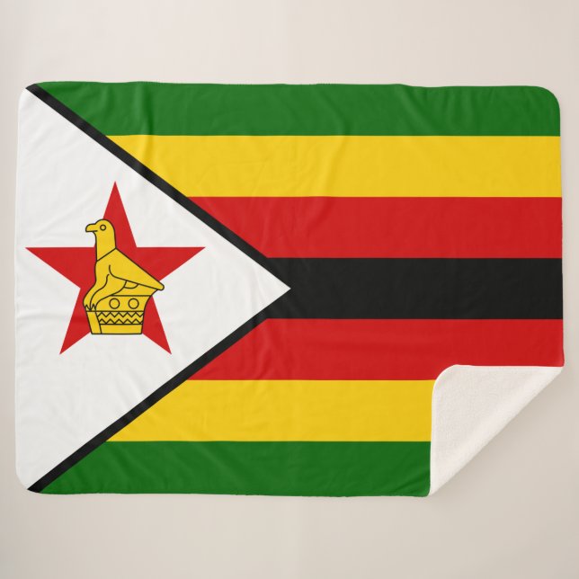 Manta Sherpa Bandera de Zimbabue (Anverso (horizontal))