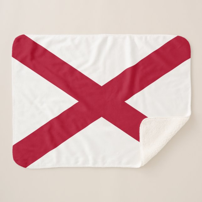 Manta Sherpa Bandera del estado de Alabama (Anverso (horizontal))