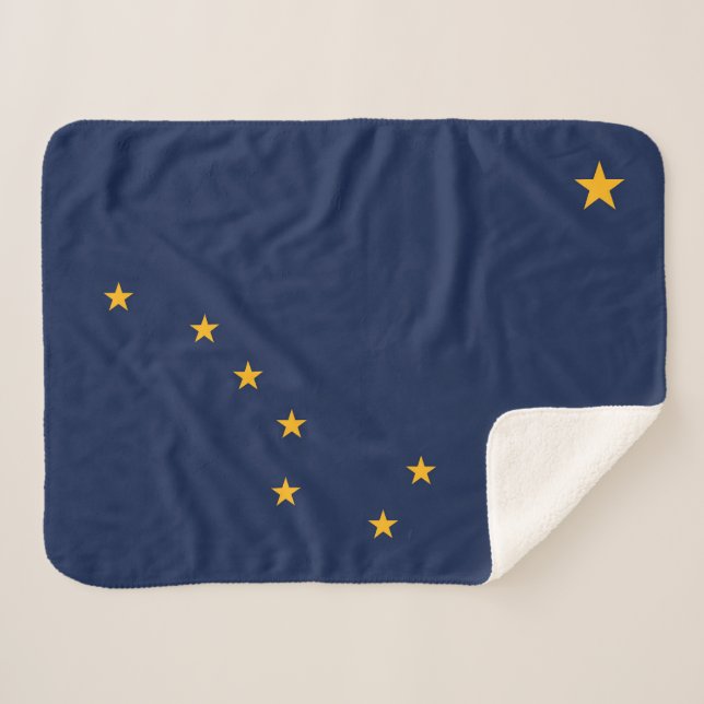 Manta Sherpa Bandera del estado de Alaska Imprimir Patriótico (Anverso (horizontal))