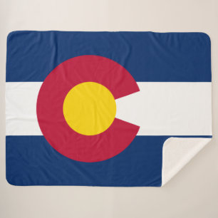 Manta Sherpa Bandera del Estado de Colorado Sherpa Blanket