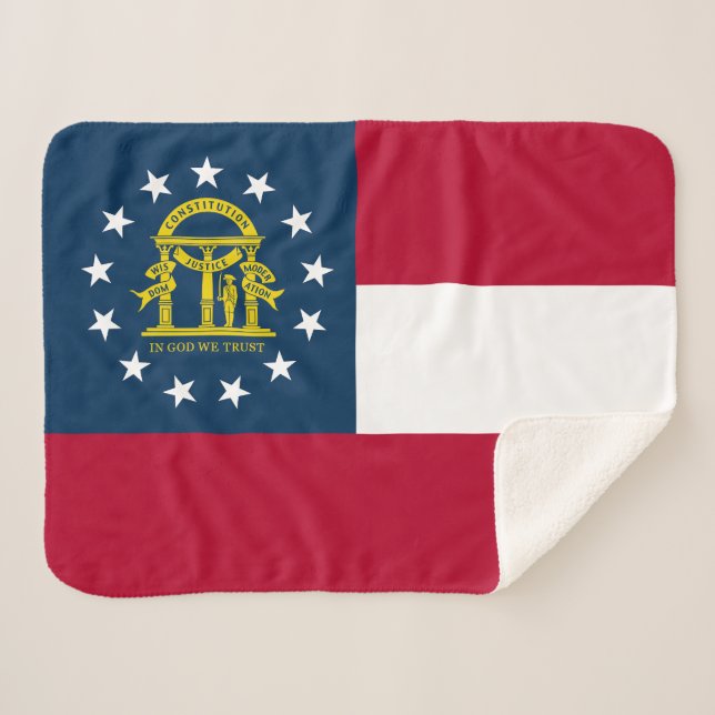Manta Sherpa Bandera del Estado de Georgia (Anverso (horizontal))