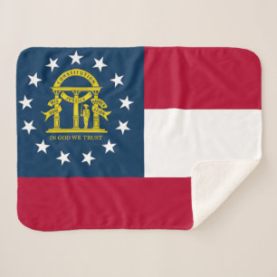 Manta Sherpa Bandera del estado de Georgia Imprimir Patriótico
