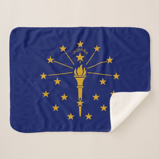 Manta Sherpa Bandera del Estado de Indiana (Anverso (horizontal))