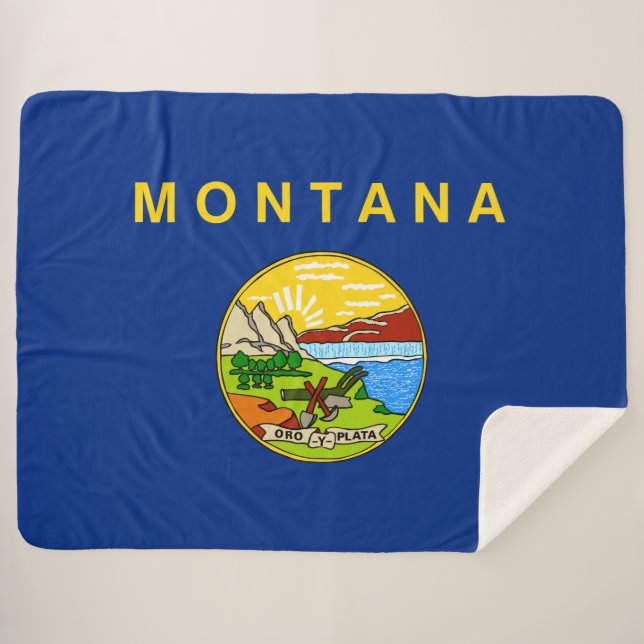 Manta Sherpa Bandera del Estado de Montana (Estados Unidos) She (Anverso (horizontal))