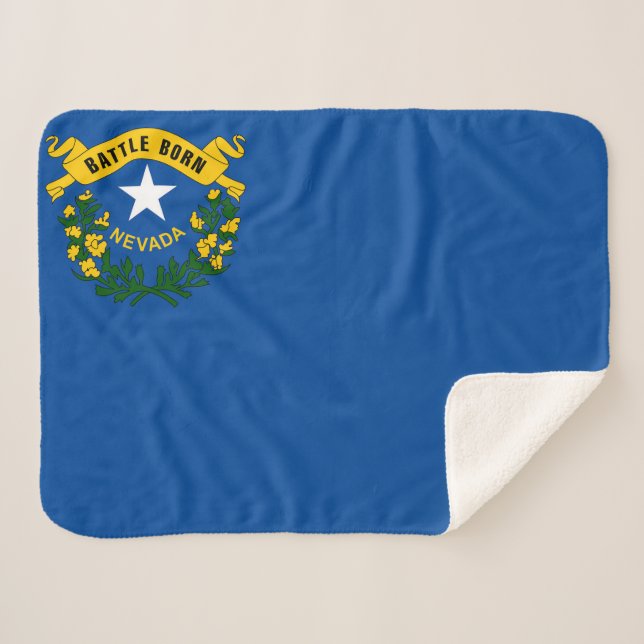 Manta Sherpa Bandera del Estado de Nevada Imprimir Patriótico (Anverso (horizontal))