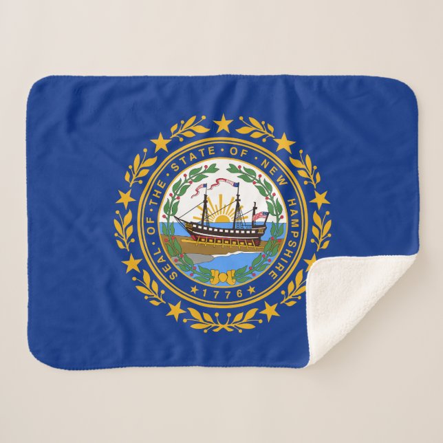 Manta Sherpa Bandera del estado de New Hampshire (Anverso (horizontal))