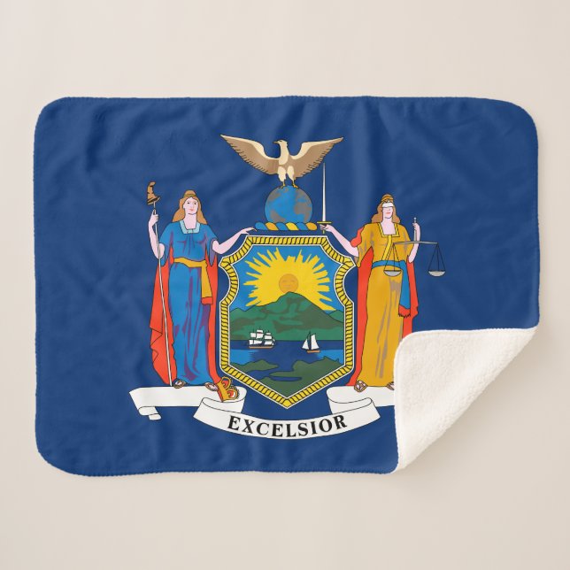 Manta Sherpa Bandera del Estado de Nueva York (Anverso (horizontal))