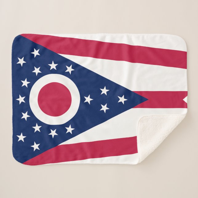 Manta Sherpa Bandera del Estado de Ohio (Anverso (horizontal))