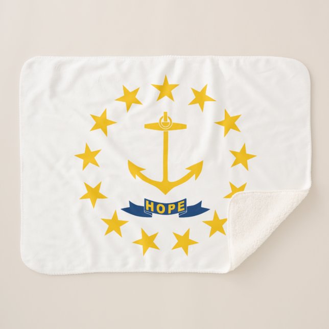 Manta Sherpa Bandera del estado de Rhode Island (Anverso (horizontal))