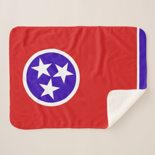 Manta Sherpa Bandera del Estado de Tennessee Imprimir Patriótic (Anverso (horizontal))