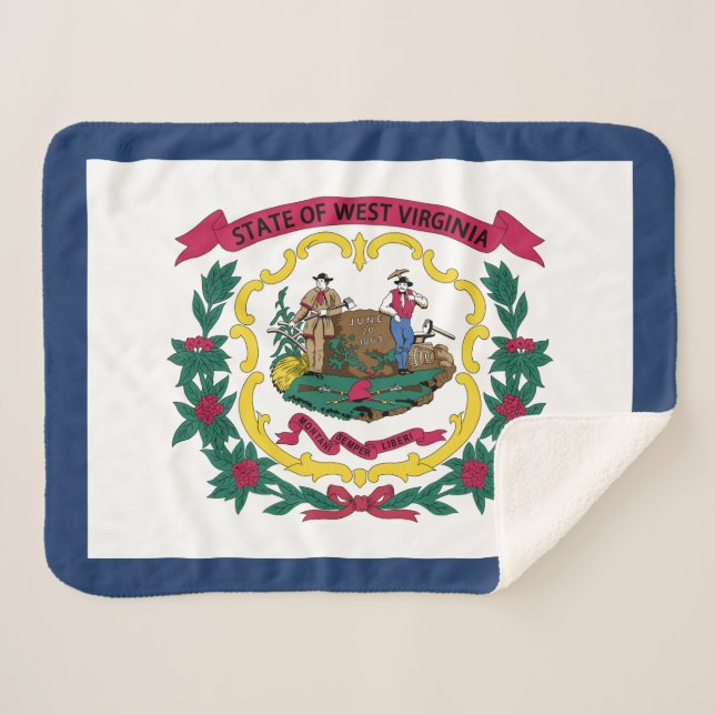 Manta Sherpa Bandera del Estado de Virginia Occidental (Anverso (horizontal))
