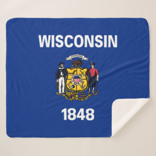 Manta Sherpa Bandera del Estado de Wisconsin