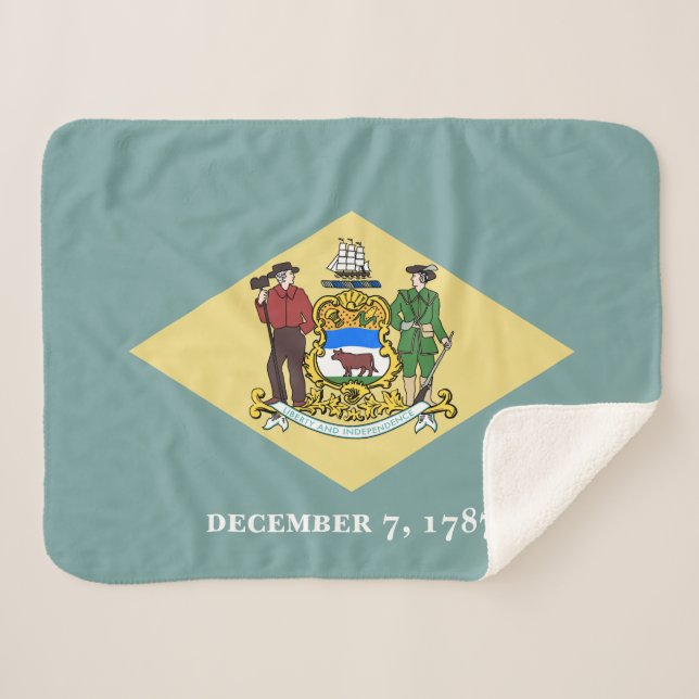 Manta Sherpa Bandera del estado Delaware (Anverso (horizontal))
