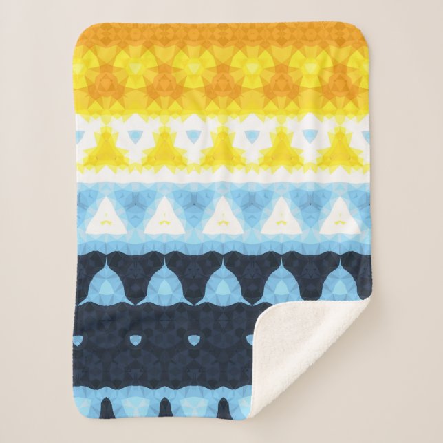 Manta Sherpa Bandera del Orgullo Boho Groovy Geométrico Resumen (Anverso)