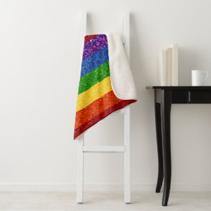 Manta Sherpa Bandera del orgullo gay Purpurina LGBT