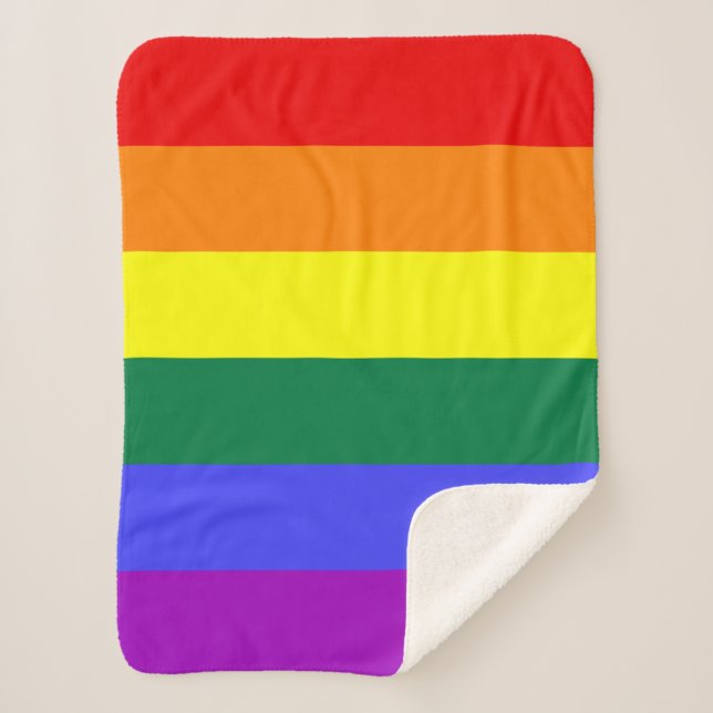 Manta Sherpa Bandera del Orgullo Iris (Anverso)