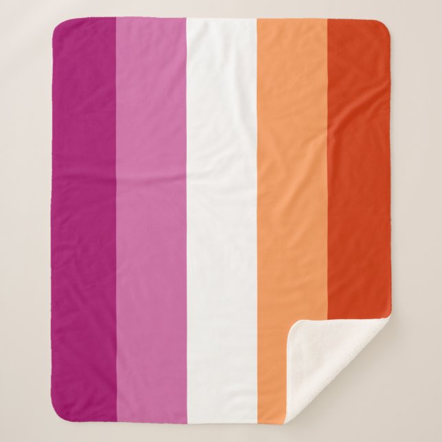 Manta Sherpa Bandera del Orgullo Lesbiano LGBTQ (Anverso)