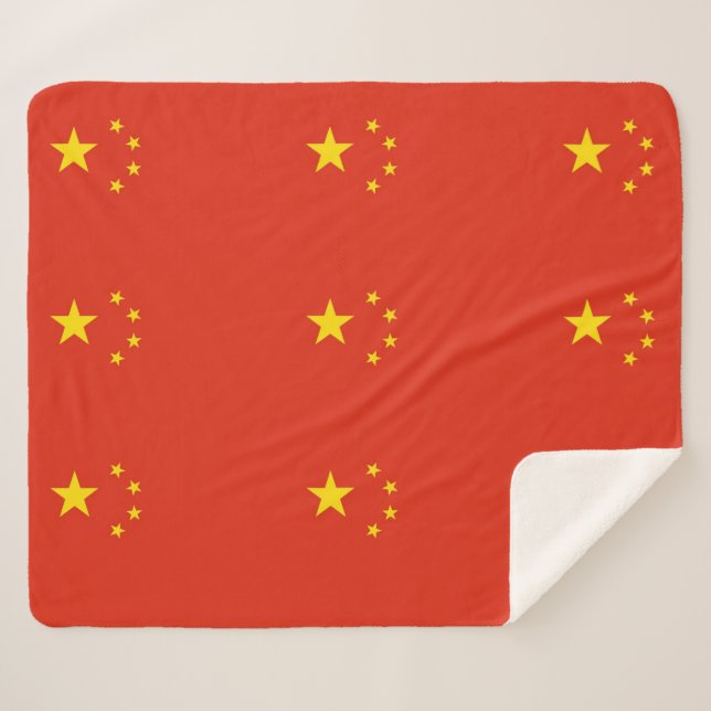 Manta Sherpa Bandera del Sherpa Patriótico con bandera de China (Anverso (horizontal))