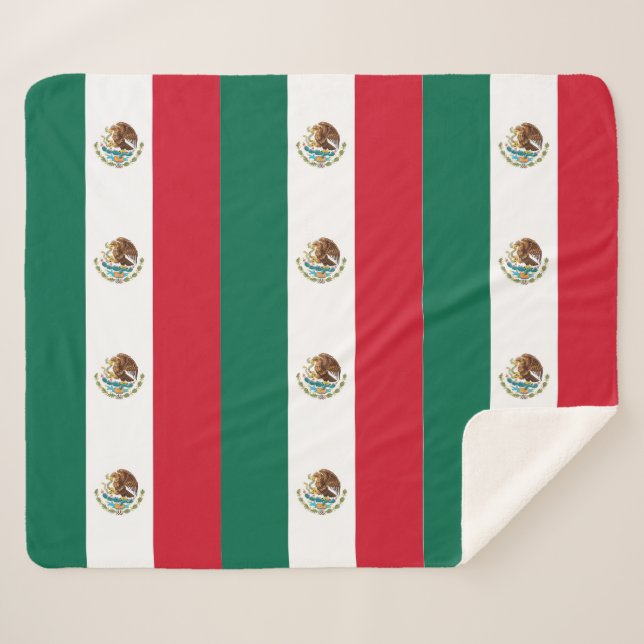 Manta Sherpa Bandera del Sherpa Patriótico con bandera de Méxic (Anverso (horizontal))