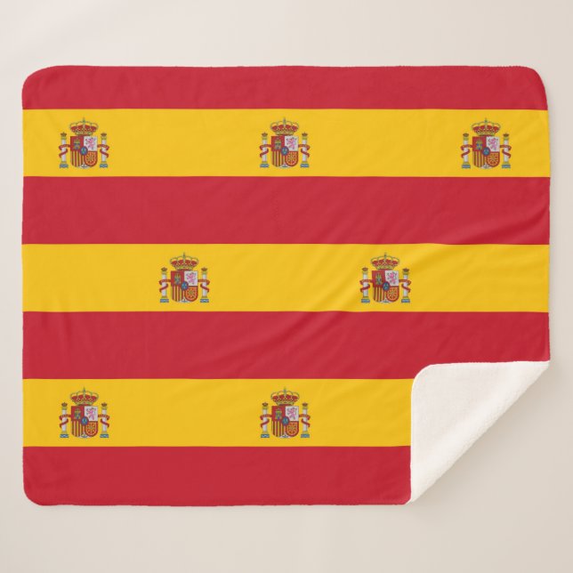 Manta Sherpa Bandera del Sherpa Patriótico con bandera española (Anverso (horizontal))