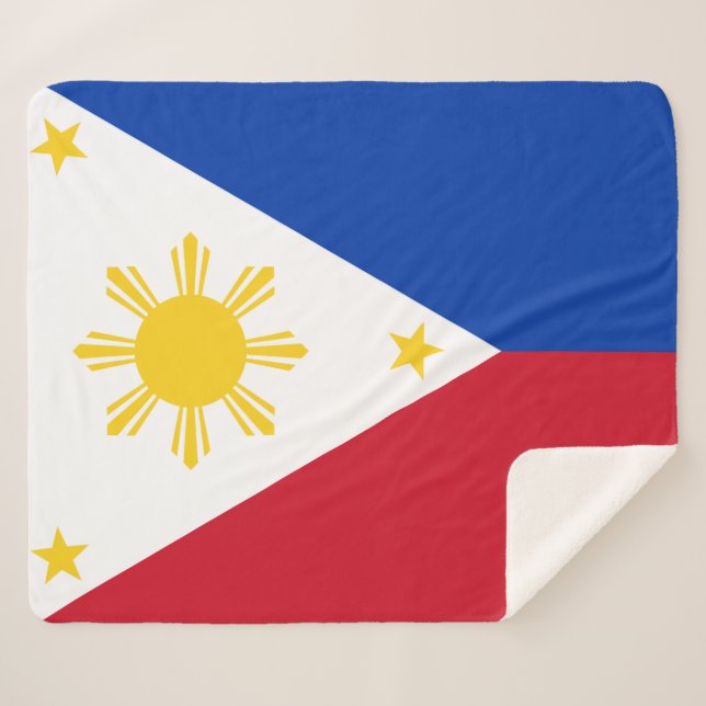 Manta Sherpa Bandera del Sherpa Patriótico con bandera filipina (Anverso (horizontal))