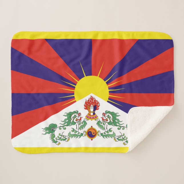 Manta Sherpa Bandera del Tíbet Libre (Anverso (horizontal))