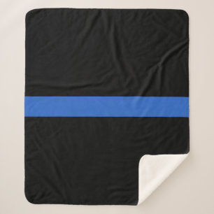 Manta Sherpa Bandera delgada de la línea azul símbolo de solida