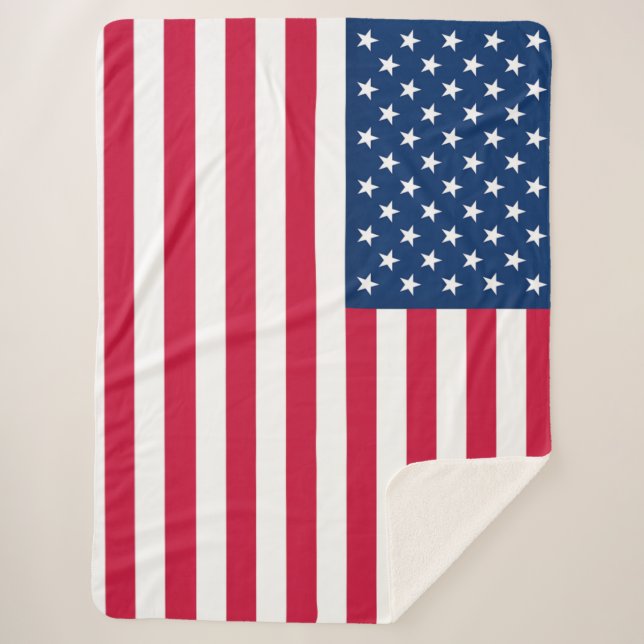 Manta Sherpa Bandera estadounidense Sherpa Blanket (Anverso)