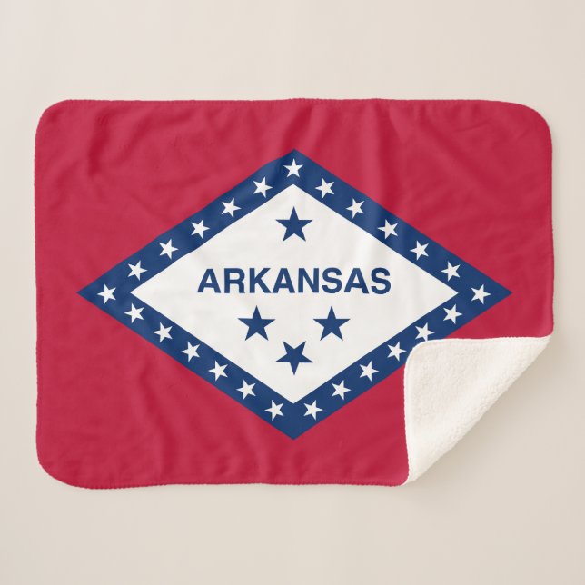 Manta Sherpa Bandera estatal de Arkansas (Anverso (horizontal))
