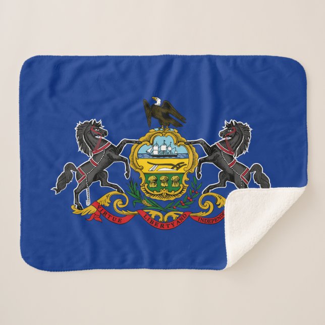 Manta Sherpa Bandera Estatal de Pennsylvania (Anverso (horizontal))