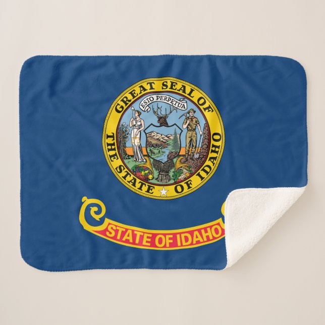 Manta Sherpa Bandera Estatal Idaho (Anverso (horizontal))