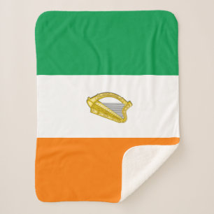 Manta Sherpa Bandera irlandesa, arpa, patriota, Irlanda
