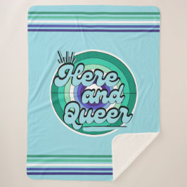 Manta Sherpa Bandera masculina gay: LGBTQ - Aquí y Queer