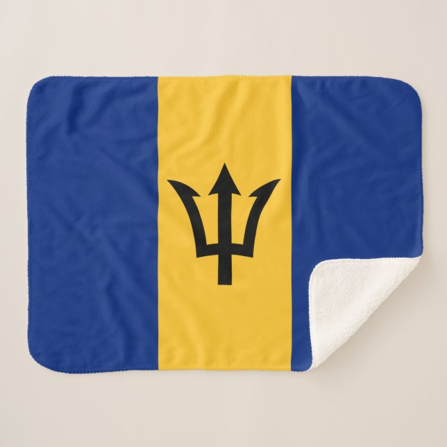 Manta Sherpa Bandera Patriótica de Barbados (Anverso (horizontal))