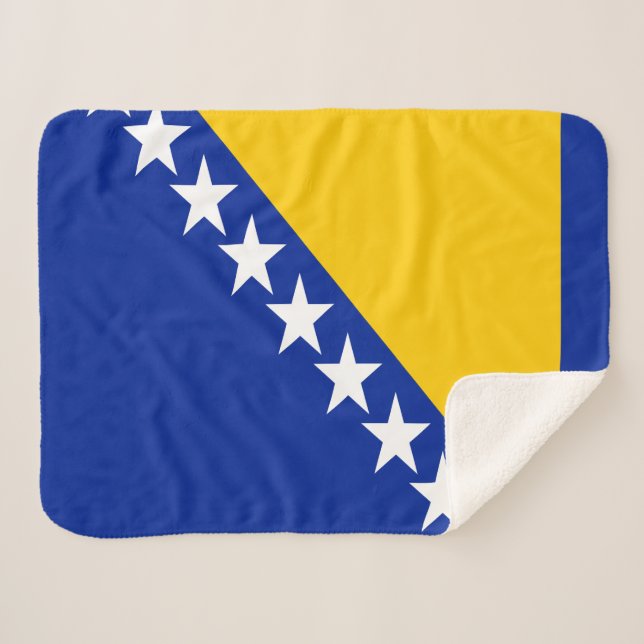 Manta Sherpa Bandera patriótica de Bosnia y Herzegovina (Anverso (horizontal))