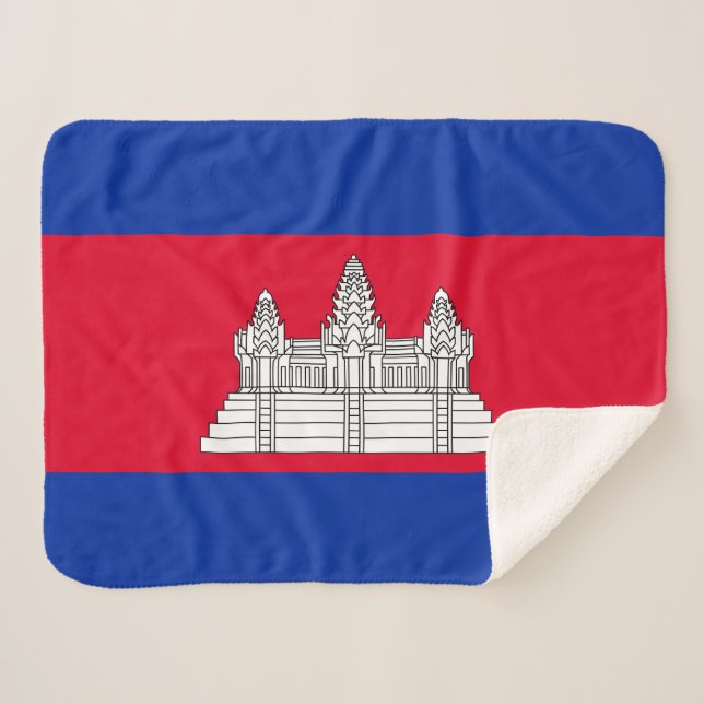 Manta Sherpa Bandera Patriótica De Camboya (Anverso (horizontal))