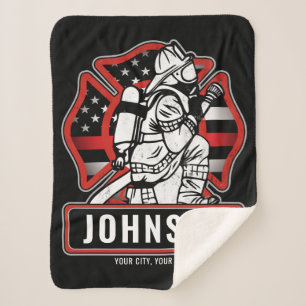 Manta Sherpa Bandera Patriótica del Departamento de Bomberos Pe