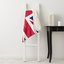 Manta Sherpa Bandera personalizada Union Jack roja blanca azul