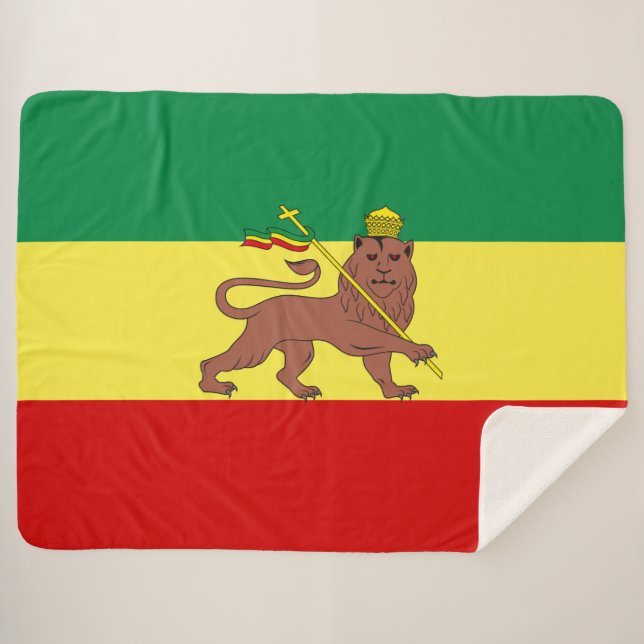 Manta Sherpa Bandera rastafari (Rastafarianismo) (Rasta) (Anverso (horizontal))