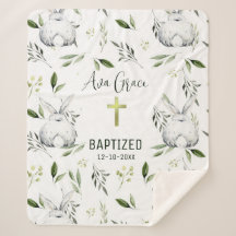 Baptismo con cruz, Bunny Sherpa Fleece Blanket