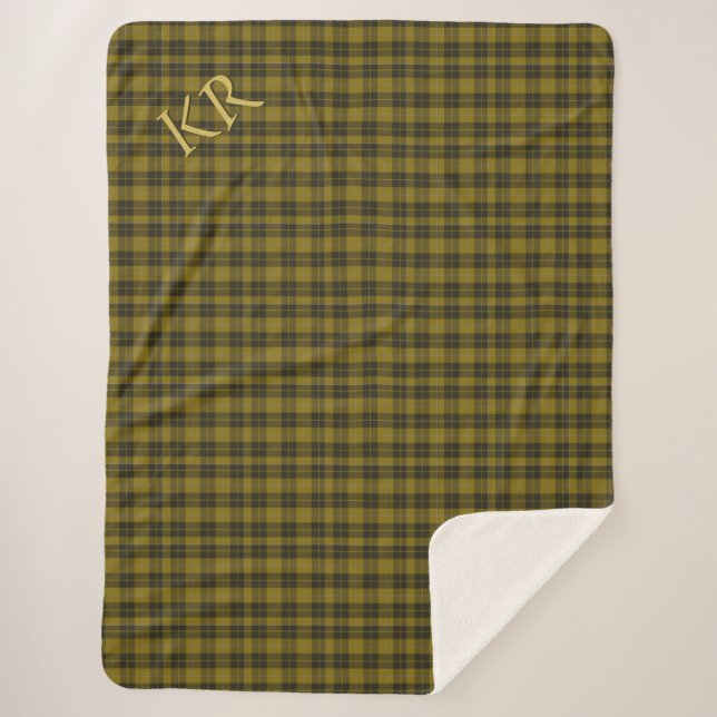 Manta Sherpa Barclay Tartán con sus iniciales, Scottish Plaid (Anverso)