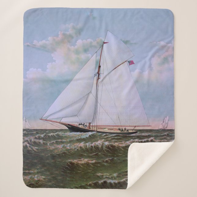 Manta Sherpa Barco de vela antiguo (Anverso)
