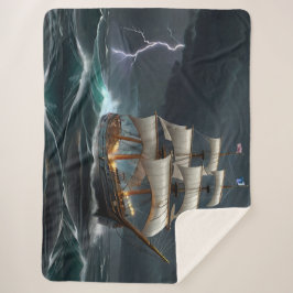 Manta Sherpa Barco velero y arte relámpago