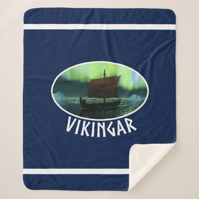 Manta Sherpa Barco Viking Bajo Luces del Norte (Anverso)