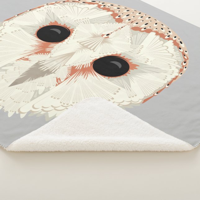 Manta Sherpa Barn Owl Sherpa Blanket (3/4)