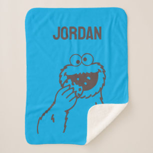 Manta Sherpa Barrio Sésamo Cookie Monster Bright Añadir nom