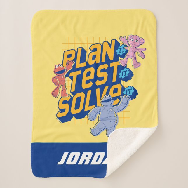 Manta Sherpa Barrio Sésamo | Edificios Mecha | Añadir nombre (Anverso)